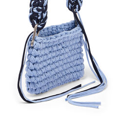 Blue crochet crossbody bag by Loopd Studio